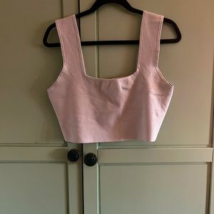Sea foam knit crop tank